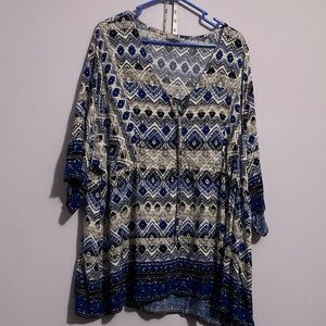 Avenue Blue Floral Top